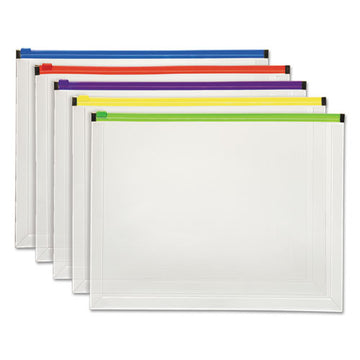 Pendaflex® Poly Zip Envelope, Zipper Closure, Assorted, 10.13" X 5.13", 5-pack freeshipping - TVN Wholesale